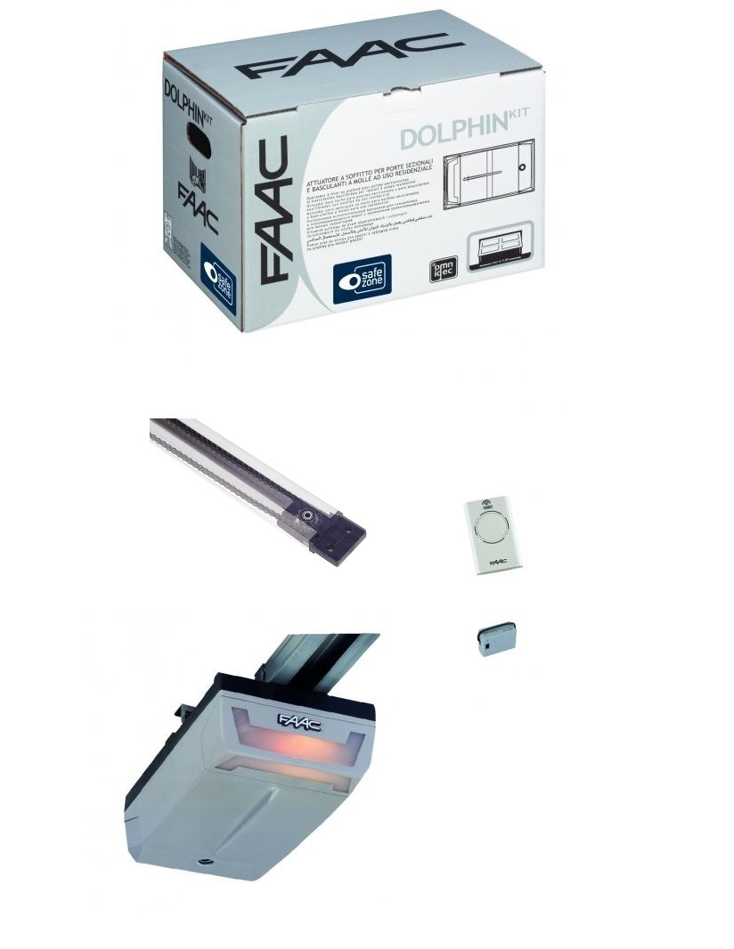 KIT DOLPHIN D1000 RAIL COURROIE Motorisation porte garage FAAC 24V
