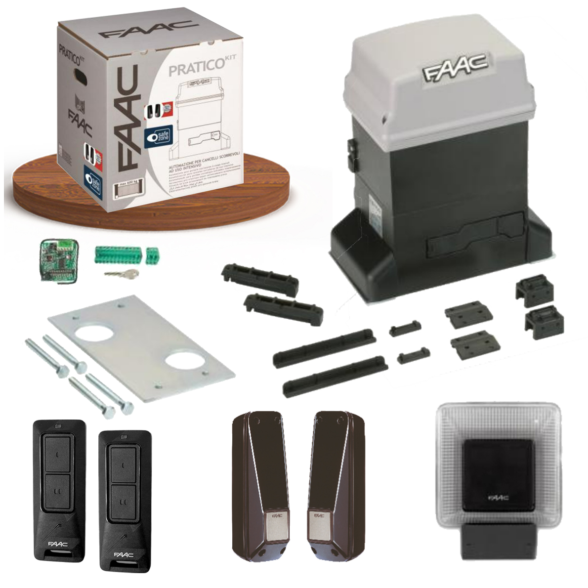 KIT PRATICO PLUS INTEGRAL Motorisation coulissant FAAC 230V