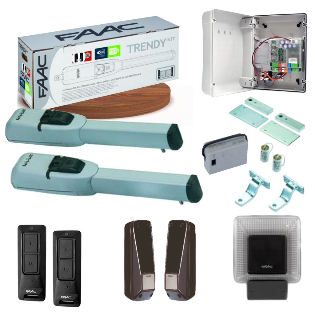Image du produit KIT TRENDY INTEGRAL Motorisation portail battant FAAC 24V #1 (NVX_TRENDY_TELECO_FDS.jpg)