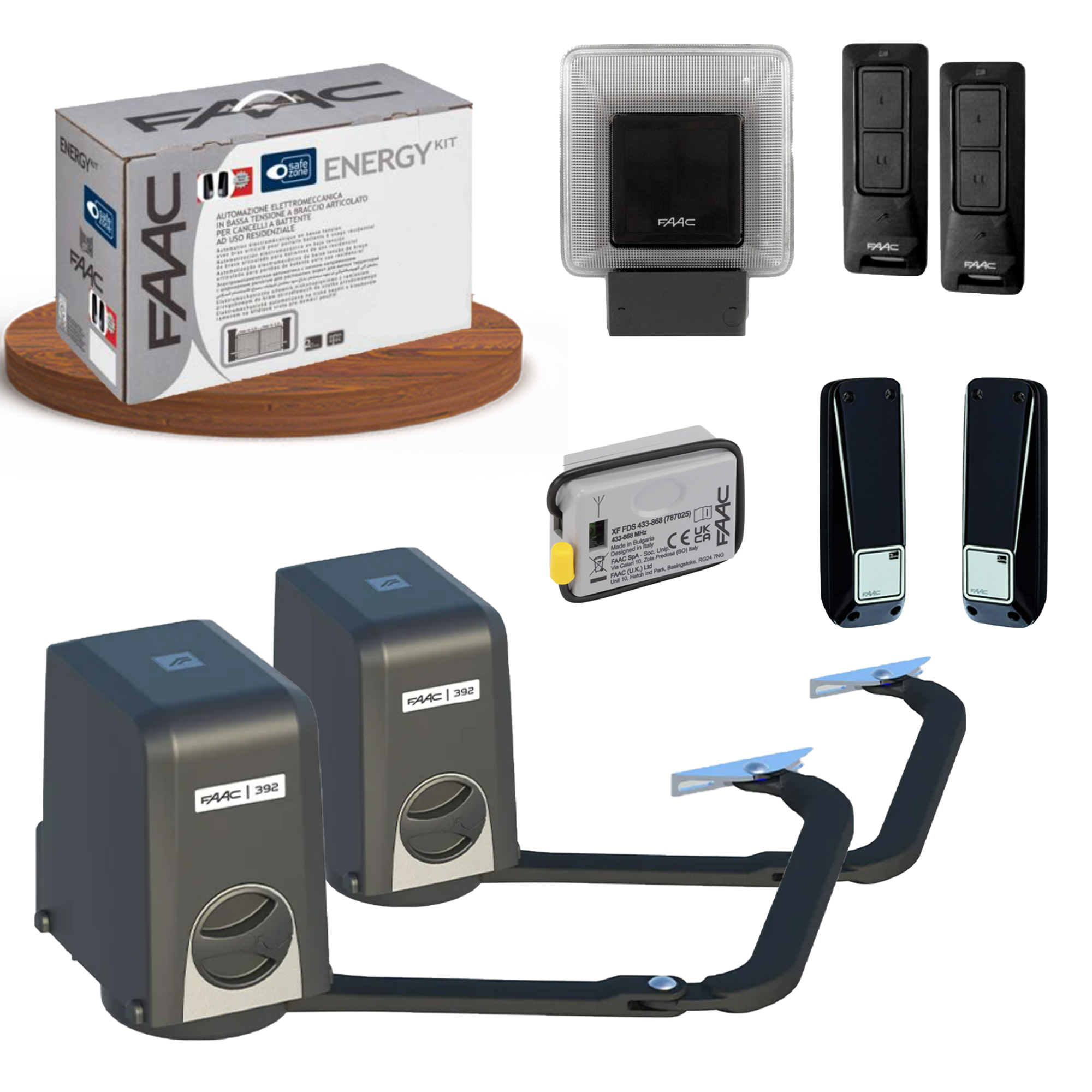 KIT ENERGY 392 Motorisation 24V portail 2 battants FAAC